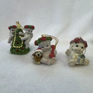 Vintage 90s  Dreamsicles‎ 3 Figurines Cherub Christmas Tree Ornament Collectible